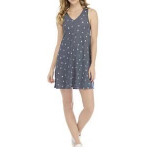 Liberty Park Younger Women Sleeveless Americana Swing Dress Navy Star Size L NWT